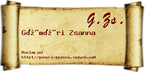 Gömöri Zsanna névjegykártya